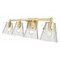 Z-Lite Analia Vanity, 4-Light, 36 In.W x 7.5 In.L x 9.25 In.H, Modern Gold/Clear Ribbed 1101-4V-MGLD - alternate 2